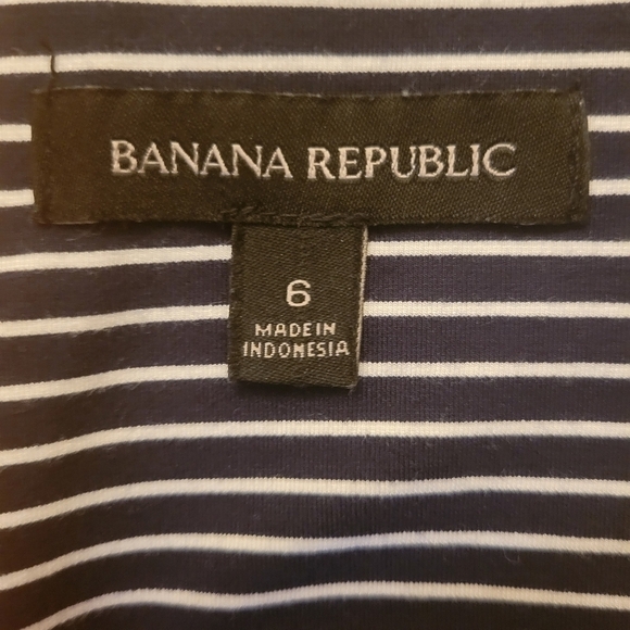 Banana Republic Navy Blue and White Sleeveless Dress Size 6 - Picture 3 of 3